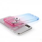 Wholesale iPhone X (Ten) Two Tone Color Hybrid Case (Hotpink Blue)